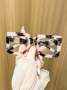 2 Pairs Women's Large Square Thick Frame Clear Lens Glasses, Personalized Eye-Catching Chic Casual Fashion Eyewear, Suitable For Daily Wear, Photos, Shopping, Parties, Dates - Clear - View 4