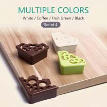 4pcs Decorative Corner Guards, Soft Silicone Table Corner Protectors, Anti-Collision Safety Caps, Elegant Hollow Design, Suitable For Tables, Cabinets, Desks, Nightstands Furniture Edge Protection, Home And Office - Multicolor - View 5
