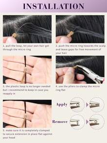 50pcs Ekstensi Rambut Manusia Mikro Ring dengan Manik-manik, Tidak Perlu Lem, Pemasangan Mudah dan Tak Terlihat, Cocok untuk Penataan Sehari-hari, Perayaan Hari Raya, Perlengkapan Sekolah, dan Pengantin - MultiWarna - View 9