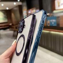 1件 Hadaasi 銀色透明手機殼，相容 iPhone 18pro/18promax/18/17pro/17promax/Apple Air/17/17E/16pro/16promax/16plus/16/16E/15pro/15promax/15plus/15/14pro/14promax/14plus/14/13pro/13promax/13/12pro/12promax/12/11promax/11，磁吸電鍍邊框保護殼，內建相機鏡頭保護，防黃變防震軟 TPU 手機殼，附防塵底部網格 - 流光銀 - 查看 7