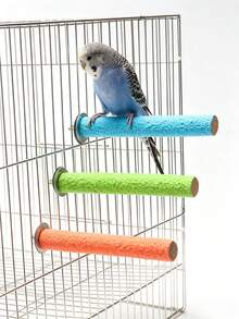 1pc Bird Beak Grinding Chewing Toy, Parrot Calcium Perch, Bird Standing Platform, Cage Accessory, Suitable For Budgies, Cockatiels, Lovebirds, Canaries - Multicolor - View 2