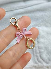 1PC New Elegant Pink Bow Key Chain, Cute English Letter Bow Keychain, Suitable For Women's Daily Use, Gift For Mom, Women's Bag DIY Backpack Pendant Charm Accessory, Wedding And Birthday Gift - Multicolor - View 18
