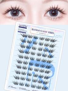 WANPIN Segmented False Eyelashes, Beginner-Friendly, Ready To Use, Reusable, Glue-Free Option Available, Varied Lengths, Natural Hair-Like Texture, Lightweight And Comfortable On Eyes, No Eye Irritation, Suitable For Daily Commute, Parties And Weddings - C - View 7