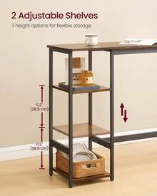 3-Piece Rustic Bar Table Set Compact Kitchen Living Room Dining Solution! Includes 1x Sturdy Steel-Frame Bar Table (40" H) 2x Matching Stools With Cushioned Seats Footrests. Features Open Wood-Look Shelves For Stylish Storageperfect For Cookb - 1 - View 3