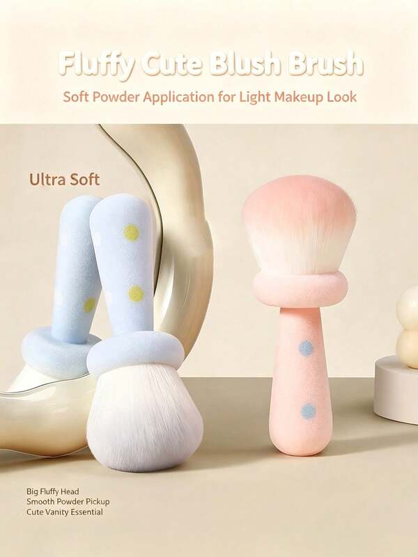 Brocha de maquillaje de cabeza de hongo de gran tamaño, brocha cosmética multifunción para polvo suelto, rubor & iluminador, brocha de polvo fijador con cerdas suaves y esponjosas, brocha suave para eliminar el polvo de las uñas, aplicador de belleza facial versátil para contorno diario y difuminado