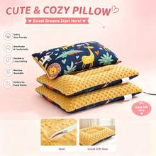 Pillow 1pc Washable Kids Nap Pillow, Double Sided Design With Cotton & Dotted Velvet Cover, Removable Pillow Insert - Strawberry Cake Bunny - View 3
