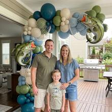 105pcs "Let's Go Fishing" Balloon Arch Decoration Set - Blue And Green Fisherman Theme Party Decor, Includes Bass Foil Balloons And Fishing Net, Suitable For 1st Birthday, Baby Shower, Retirement Party And More - View 2