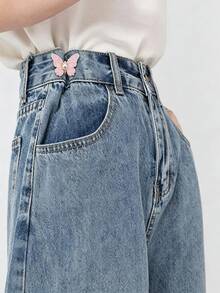 1 Set Waist Tightener, Detachable Butterfly Clip Jeans Button, Suitable For Loose Jeans, Adjustable Waist Buckle Set, No Sewing And Tools Needed, Decorative Butterfly Waist Buckle, Jeans Button Pin - Multi-color - View 9