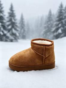 Women's EVA Thick Sole Thermal Lined Thickened Anti-Slip Design Flat Fashion Warm Enclosed Heel Casual Snow Boots Suitable For Autumn/Winter - Brown - View 8
