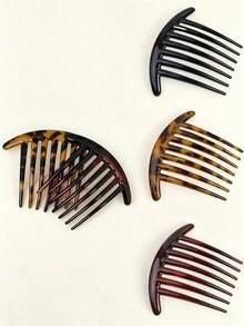 3/1pc French Hair Comb, Hair Clip, Universal, Women's Bun Styling Tool, INS Style, All-Season Essential, Commute/Date/Daily Fashion Hair Accessory, Bun Extender, Hair Styling Accessory, Hair Styling Tool, Travel Essential, Mini Essential - Multicolor - View 4