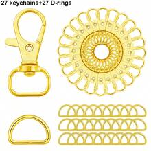 54pcs D-Ring Swivel Snap Hooks, Suitable For Keychains, Wallets, Lanyards, Dog Collars, Bags, DIY Crafts Accessories (3 Colors Available) - Little D Buckle D Ring - View 9
