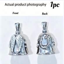 1pc Guardian Angel Motorcycle Bell Good Luck Charm Keychain Pendant Accessories, Gift For Bike, Friends - one-size - View 14