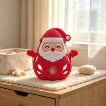 1 món đồ chơi lắc bằng silicone hình ông già Noel, bóng cầm tay có chuông, quà Giáng sinh cho bé - Nhiều màu - Xem 9