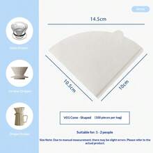 100pcs V-Shaped Coffee Filter Paper, Disposable Coffee & Tea Filter Paper, Suitable For Pour-Over Drip Coffee Maker, Back To School, Office, Coffee Shop Daily Use Accessories - Multicolor - View 12
