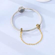 1Pc 18K Gold Plated Cheetah Leopard Pattern Series, Spacer Beads, Clip Charm & Safety Chain Charms, DIY Jewelry Findings For Bracelet Necklace Making - Gold - View 7