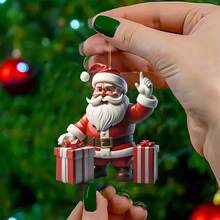 5pcs Christmas Party Decor Christmas Tree & Santa Claus Ornaments (Flat Style) - Multicolor - View 9