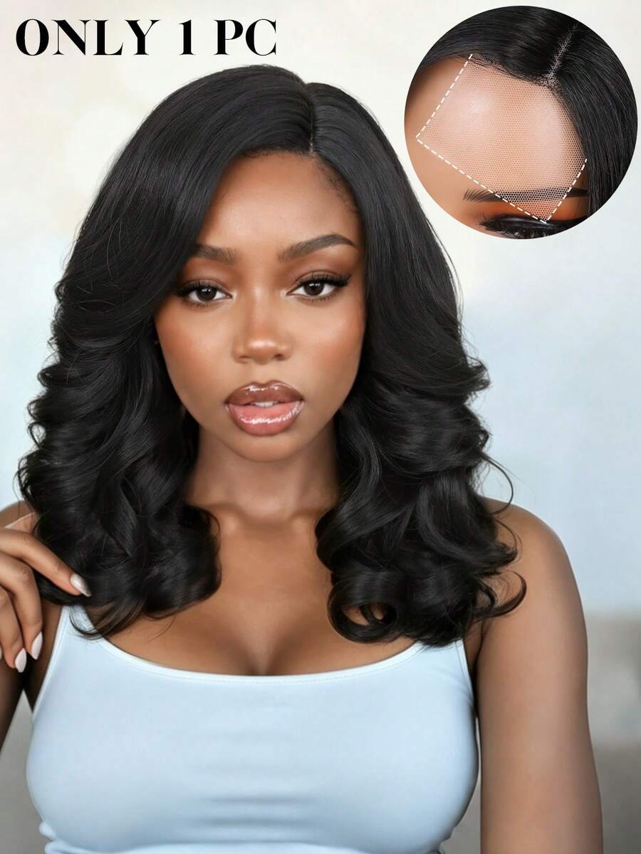 16 Inch Short Curly Wig For Side Part Short Curly Bob Wig Heat-Resistant Synthetic Fiber Texture Shoulder Length Voluminous Natural Look For Daily Party Wear - Multicolor - View 1