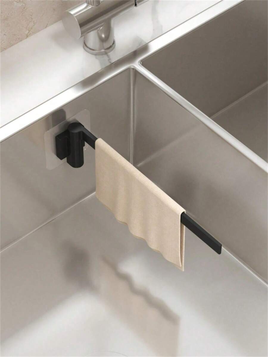 Kitchen Sink Organizer Rack Wall-Mounted Rotating Storage Rack Dishcloth Holder Towel Rack Sink Draining Rack No-Drill Bathroom Towel Bar Suitable For Home Kitchen And Bathroom Kitchen Supplies Kitchen Accessories Kitchen Tools - Style B - View 1