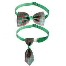 New Christmas Plaid Pet Bow Tie, Dog And Cat Collar Accessory, Pet Supplies - Multicolor - View 3