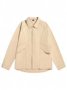 Jaket Pria Kasual Musim Semi/Gugur Model Baru dengan Kerah, Cocok untuk Perjalanan Sehari-hari, Liburan, dan Hadiah. - Khaki - View 6