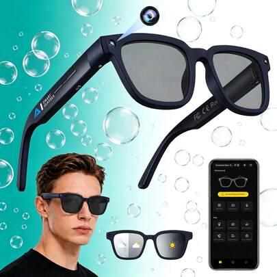 HD Screen HD Shooting Wearable Audio Smart Eyewear Glasses 2026 New Smart Glasses First 50 Orders Get Free  Lenses With Hd Camera Video Translation Ice White Unisex Smart Interaction Dialogue Translation Voice