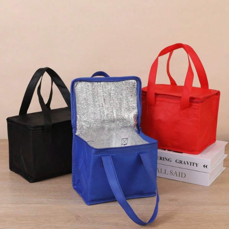 Insulated Cooler Bag, Lunch Bag, Lunch Tote Suitable For Drinks And Meals - Portable Design Keeps Food And Drinks Fresh All Day - Pure Blue Style - View 1