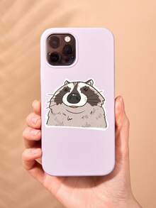 1pc Cute Raccoon Animal Sticker, "Trash Panda" Decal For Phone Case & Journal, Funny Wildlife Stationery Decor - Multicolor - View 3