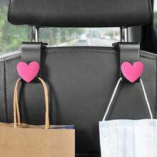 2pcs Creative Heart-Shaped Car Seat Headrest Hooks, Car Storage Organizer Hangers For Bags, Purses, Shopping Bags, Umbrellas - Multicolor - View 19