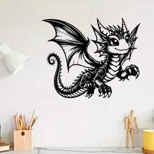 Dragon Theme Metal Wall Art, Cute Dragon Sculpture Wall Decor, Perfect Gift For Halloween And Holidays - Multicolor - View 4