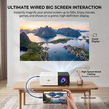 Mini Portable Projector, Black & White HD Wireless Projector, Ultra Quiet Plug And Play Video Projector, Wireless Screen Casting Compatible With Phone Computer, Home Theater Office Portable Projection Device - Black and White - View 4