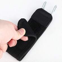 Logo‑Free Adjustable Iron Hook Lazy Belt, Elastic Hook‑Loop Fastening Waist Buckle, No‑Buckle Paste Belt For Men Women, Convenient Elastic Waist Strap For Daily Casual Outfit Pants Accessory - A - View 4