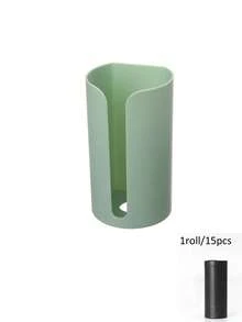 1pc Trash Bag Storage Box Plastic Bag Collector Wall-Mounted No-Drill Kitchen Convenient Pull-Out Design - Multicolor - View 12