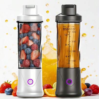 Portable Electric Juicer Blender, USB Rechargeable Juicer With Sports Lid, 1500mAh Battery, Wireless Multi-Function Portable Juicer, Makes Smooth Juice, Fruit Mixer, Beverage Maker, Perfect Gift For Valentine's Day, Thanksgiving, Christmas, Mother's Day - Ideal For Home, Kitchen And Travel