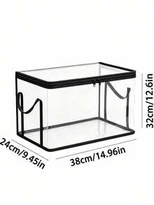 Heavy Duty Transparent Flip Lid Storage Box, Large Rectangular Stackable Space-Saving Organizer Bin, Durable Plastic Storage Container, Suitable For Clothes, Books, Home Office, Travel, Household Storage, Backpack Storage Bag, Dorm Storage - Multicolor - View 7