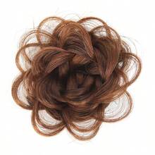 1pc,Synthetic Rose Flower Braided Hair Bun, Clip‑In Floral Chignon Hair Piece, Decorative Updo Hair Accessory - Multicolor - View 8