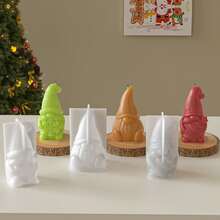 1PC DIY Aromatherapy Plaster Santa Claus Holding Snowflake And Christmas Tree Faceless Old Man Candle Silicone Mold - Multiple Styles - View 7