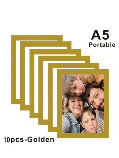 6 Peças Adesivos de Moldura de Foto Magnética A5, Estilo de Design Clássico e Elegante, Decoração de Parede Autoadesiva, Adequado para Pendurar Pinturas, Pôsteres, Certificados, Mapas, Selos, Etc. Método de Instalação Vertical, Adequado para a Maioria das Superfícies de Parede, Paredes de Quarto e Outros Lugares. Transparente, Criativo, DIY, Decoração de Festa