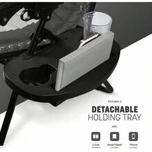 Gravity Chairs (2-Pack) Premium Heavy-Duty Outdoor Recliners With Luxe Two-Tone Design! Features Ultra-Padded Ergonomic Support, 5-Position Adjustable Backrest Independent Headrest, Built-In Cup Holder Phone Slot, And Smooth Rocking F - Charcoal - View 6