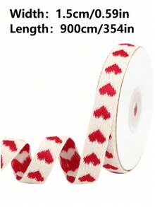 1Roll Holiday Decorative Ribbons, Heart Print Ribbons, Gift Wrapping Woven Ropes, Handmade DIY Korean Style Floral Arrangement Ropes, Cake & Birthday Box Packaging Ribbons, Gift Wrapping Woven Bows, Bouquet Gift Cake Packaging, Floral Satin Ribbons. - Multicolor - View 11