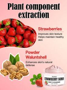 AURANY Strawberry Scrub Foot & Hand Scrub For Dry Cracked Feet Hands , Deep Cleansing Exfoliating Dead Skin Remover Moisturizing Even Skin Tone Brightening Smooth Rough Texture Fruity Scent , Suitable For All Skin Types , Halloween Party Gift, 250G - Strawberry - View 5