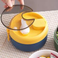 1pc Bento Box Set, Compartment Food Storage Container Set, Lunch Box With Spoon - Multicolor - View 5