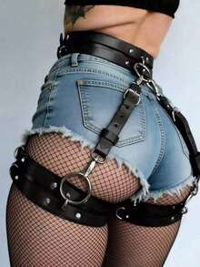 1 pièce Anneau de jambe décoratif punk pour femmes, porte-jarretelles de cuisse, accessoires de costume, sangle de jambe en cuir, accessoires de festival et de cosplay - A - Voir 5