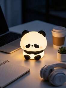 1pc Panda Shaped Home Decor Night Light - Silicone Touch Lamp, 3 Modes, USB Rechargeable LED Light, Suitable For Bedroom, Living Room, Desk And Other Indoor Decor, Thoughtful Christmas Gift For Family And Friends - Multicolor - View 10