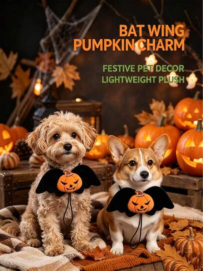 Dasi Kupu-Kupu Boneka Hewan Peliharaan Halloween, Boneka Bordir Indah dengan Desain Sayap Kelelawar, Dasi yang Dapat Diatur, Aksesori Hewan Peliharaan - Aksesori Kostum Foto Pesta Liburan Universal untuk Kucing & Anjing - Hadiah Hewan Peliharaan yang Sempurna