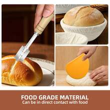 23cm Round/25cm Oval Bread Fermentation Basket Set, Includes Liner, Dough Scraper And Lame, Suitable For Handmade Sourdough Bread Fermentation Basket Set - - - View 4