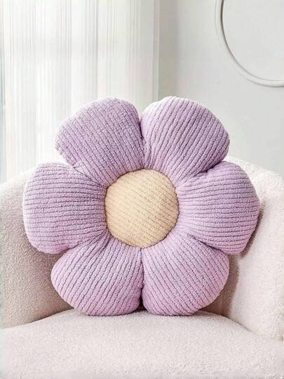 COOKCOK 1pc Valentine's Day Cute Striped Six-Petal Flower Throw Pillow, Soft And Comfortable Seat Cushion, Suitable For Bedroom, Living Room, Sofa Atmosphere Decor Pillow, Great Gift Choice For Valentine's Day And Christmas