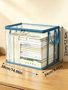 Heavy Duty Transparent Flip Lid Storage Box, Large Rectangular Stackable Space-Saving Organizer Bin, Durable Plastic Storage Container, Suitable For Clothes, Books, Home Office, Travel, Household Storage, Backpack Storage Bag, Dorm Storage - Multicolor - View 8