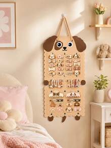 1pc Cat/Dog/Deer/Fox Animal Felt Hair Accessory Storage Bag, Cartoon Fun Hair Clip And Headband Organizer Bag, Home Decor Storage Bag, Suitable For Wardrobe, Bedroom, Vanity And Closet - Multicolor - View 4