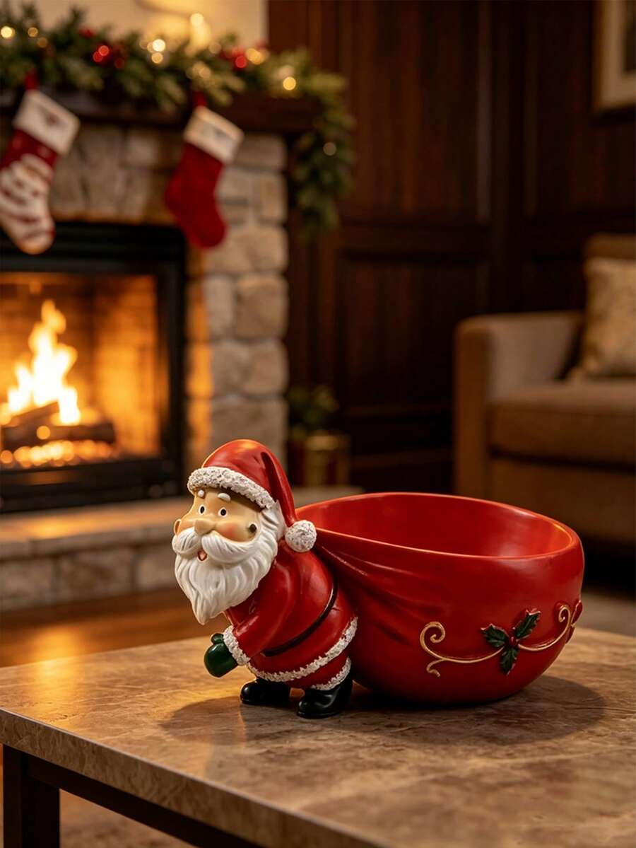 1pc Christmas Decorative Storage Ornament. Designed Specifically For Storing Small Jewelry And Miniature Accessories. It Is An Exquisite Desktop Decoration For Christmas Home Decor And Can Also Be A Great Holiday Gift. - Multicolor - View 1