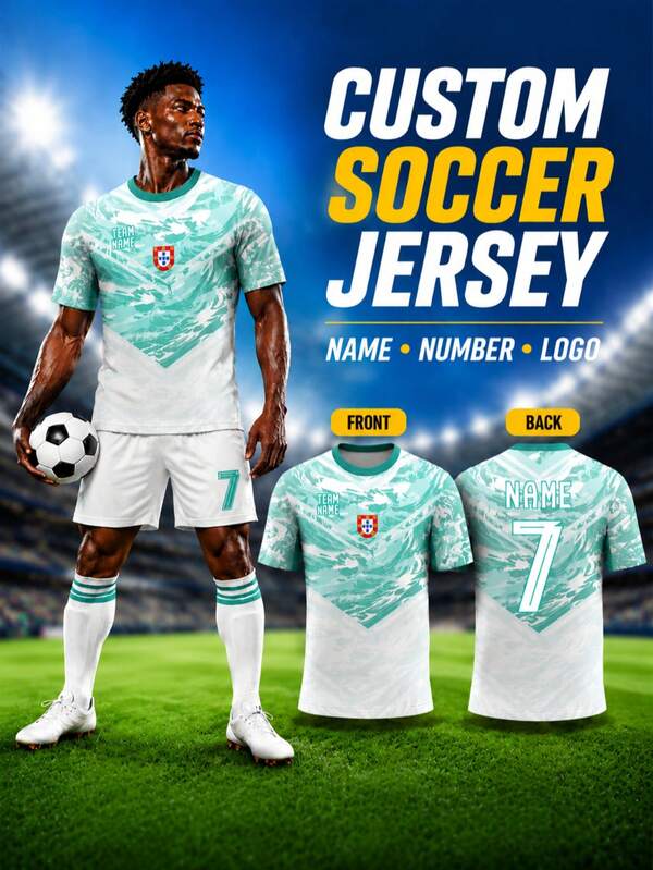 1pc 2026 World Cup Portugal Away Men's Football Jersey-Custom Name,Number,Logo,Team Or Sponsor.Comfortable&Soft Gifts For Fans Sport/Street/Casual.